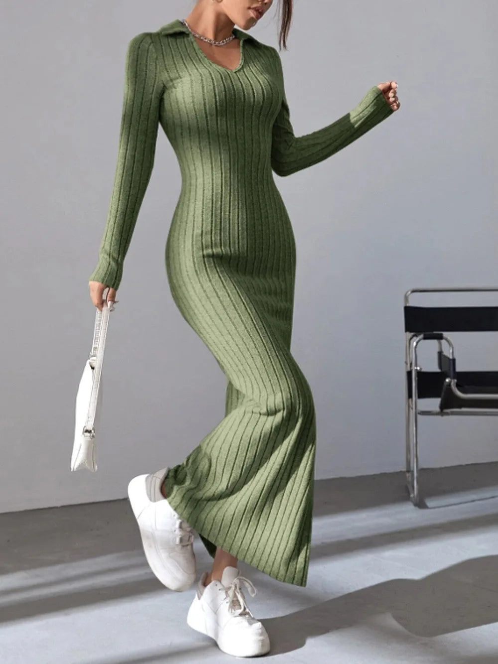 Ribbed Long Dress